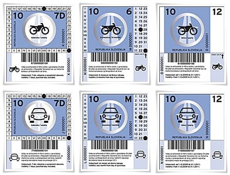 Dialnicne znamky platne v Slovinsku v roku 2010